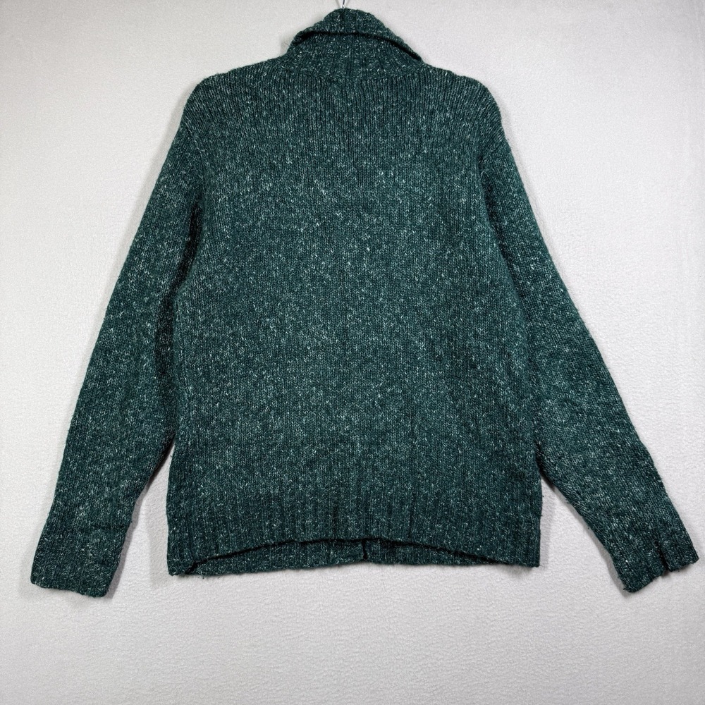 LL Bean Sweater Women Large Wool Blend Cable Knit Cardigan Fisherman Chunky Marl - Picture 5 of 10